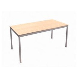 Trexus Rectangular Office Table with Silver Legs 18mm Top W1500xD750xH725mm Maple