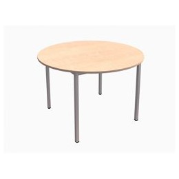 Trexus Circular Table with Silver Legs 18mm Top Dia1100xH725mm Maple