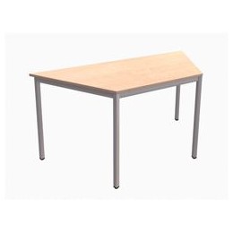 Trexus Trapezoidal Table with Silver Legs 18mm Top W1500xD650xH725mm Maple
