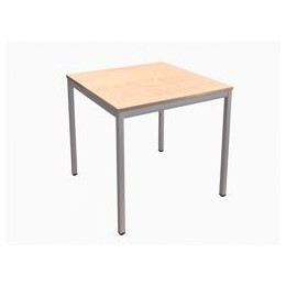Trexus Square Table with Silver Legs 18mm Top W750xD750xH725mm Maple