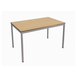 Trexus Rectangular Office Table with Silver Legs 18mm Top W1200xD750xH725mm Oak