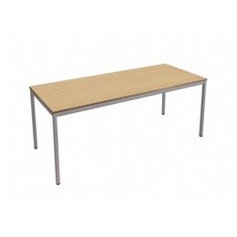 Trexus Rectangular Office Table with Silver Legs 18mm Top W1800xD750xH725mm Oak