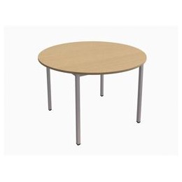 Trexus Circular Table with Silver Legs 18mm Top Dia1100xH725mm Oak