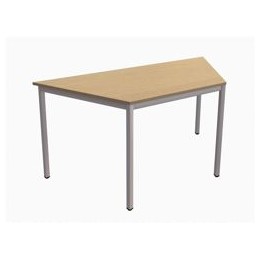 Trexus Trapezoidal Table with Silver Legs 18mm Top W1500xD650xH725mm Oak