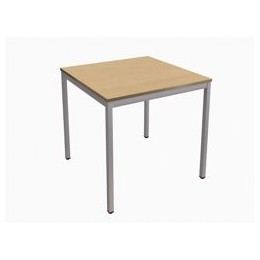 Trexus Square Table with Silver Legs 18mm Top W750xD750xH725mm Oak