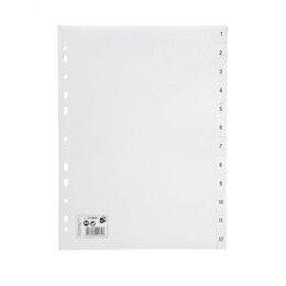 5 Star Index Multipunched 120 micron Polypropylene 1-12 A4 White