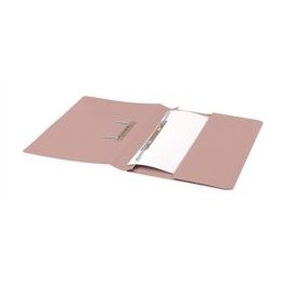 5 Star Transfer Spring File with Pocket 315gsm 38mm Foolscap Pink [Pack 25]