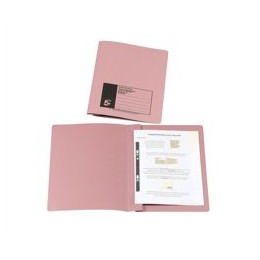 5 Star Flat File Recycled Manilla 315gsm 38mm Foolscap Pink [Pack 50]