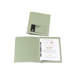 5 Star Flat File Recycled Manilla 315gsm 38mm Foolscap Green [Pack 50]