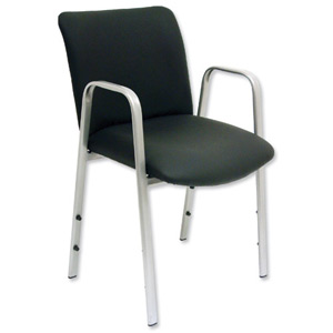 Trexus Yale Armchair Leather Chrome Legs Seat W480xD470xH480mm