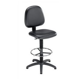 Trexus HR Medium Back Fixed Chair Vinyl Black