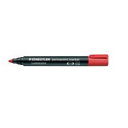 Staedtler Lumocolor Permanent Marker Bullet Tip 2mm Line Red Ref 3522 [Pack 10]