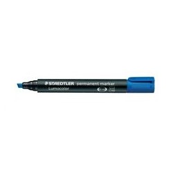 Staedtler Lumocolor Permanent Marker Chisel Tip 2-5mm Line Blue Ref 3503 [Pack 10]