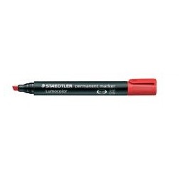 Staedtler Lumocolor Permanent Marker Chisel Tip 2-5mm Line Red Ref 3502 [Pack 10]
