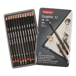 Derwent Graphic Pencils Designer Graphite 6B-4H Ref 34214 [Pack 12]
