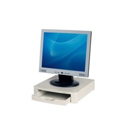 Compucessory Monitor Screen Riser 67mm Stackable 1 Drawer 15kg Load H70mm Grey Ref CCS25306