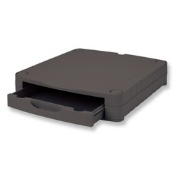 Compucessory Monitor Screen Riser 67mm Stackable 1 Drawer 15kg Load H70mm Black Ref CCS25307