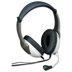 Compucessory Deluxe Multimedia Headset Headphones 3m Cord Ref CCS55221
