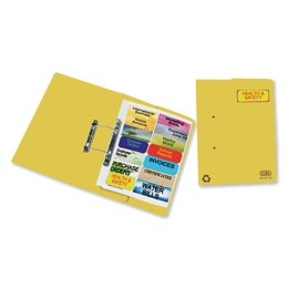 Elba Fusion Transfer Spring Pocket File Recycled Manilla 380gsm Foolscap Yellow Ref 100092112 [Pack 25]