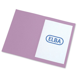 Elba Square Cut Folder Recycled Mediumweight 250gsm Foolscap Mauve Ref 100092116 [Pack 100]