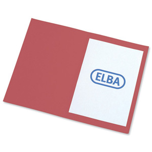 Elba Square Cut Folder Recycled Mediumweight 250gsm Foolscap Red Ref 100092117 [Pack 100]
