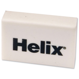 Helix Economy Pencil Eraser for HB and Softer Grades 41x20x13mm White Ref Y92040 [Pack 20]