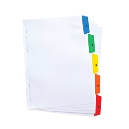 Elba Index Mylar-reinforced Europunched 1-5 with Coloured Mylar Tabs A4 White Ref 100204622