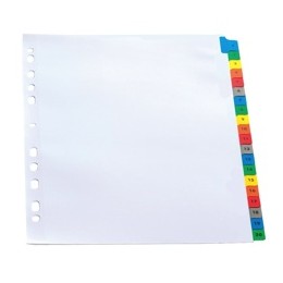 Elba Index Mylar-reinforced Europunched 1-20 with Coloured Mylar Tabs A4 White Ref 400007505