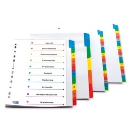 Elba Index Mylar-reinforced Europunched 1-15 with Coloured Mylar Tabs A4 White Ref 400007507