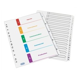 Elba Index Mylar-reinforced Europunched 1-10 Clear Tabs A4 White Ref 100204615