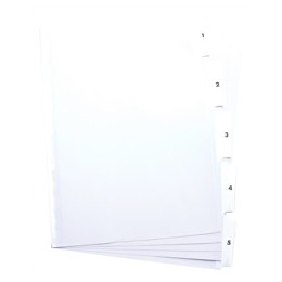 Elba Index Mylar-reinforced Unpunched 1-5 Clear Tabs A4 White 400007504 [Pack 20]