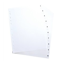 Elba Polypropylene Index Europunched A4 1-10 White Ref 100204765