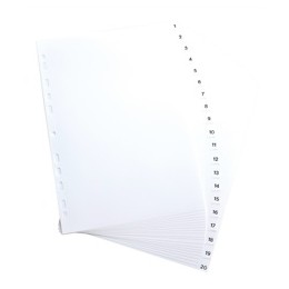 Elba Polypropylene Index Europunched A4 1-20 White Ref 100204786