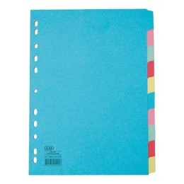 Elba Card Dividers Europunched 10-Part A4 Assorted Ref 400007246