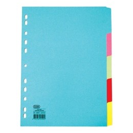Elba Card Dividers Europunched 5-Part A4 Assorted Ref 400007241