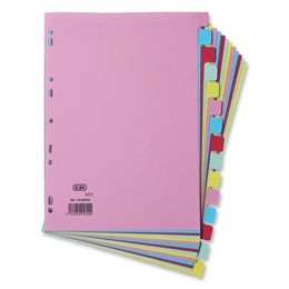 Elba Card Dividers Europunched 15-Part A4 Assorted Ref 400007437