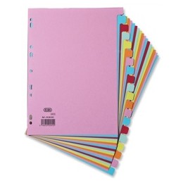 Elba Card Dividers Europunched 20-Part A4 Assorted Ref 400007438