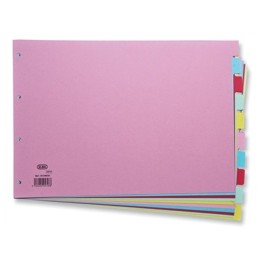 Elba Card Divider Europunched 10-Part A3 Assorted Ref 100080772