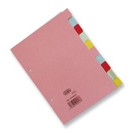 Elba Dividers Europunched 10-Part A5 Assorted Ref 100080771 [Pack 10]