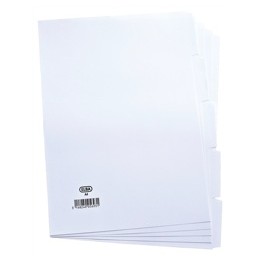 Elba Card Divider Unpunched 5-Part A4 White Ref 400004815 [Pack 50]
