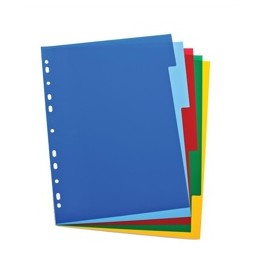 Elba Polypropylene Dividers Europunched A4 5 Part Multicoloured Ref 100205075