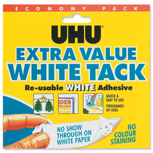 UHU White Tack Mastic Adhesive Non-staining Economy Size Ref 043511