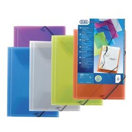 Elba Polyvision Document Wallet 3-Flap Polypropylene Elasticated Clear Ref 100201153 [Pack 12]
