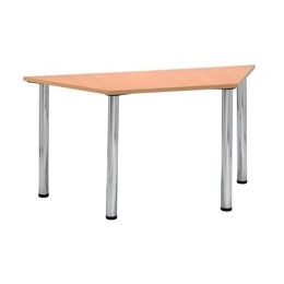 Trexus Conference Table Trapezoidal Silver Round Legs W1500xD750xH735mm Beech