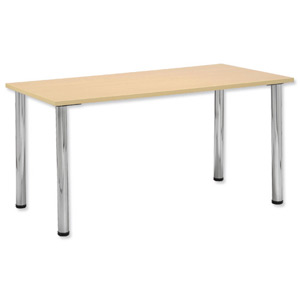 Trexus Conference Table Rectangular Silver Round Legs W1500xD750xH735mm