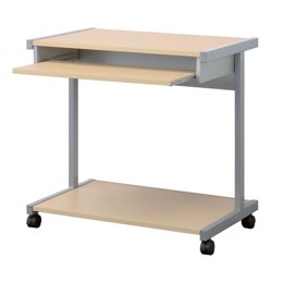 Trexus Budget Computer Workstation Mobile with Roll-out Keyboard W800xD500xH775mm Maplea nd Silver