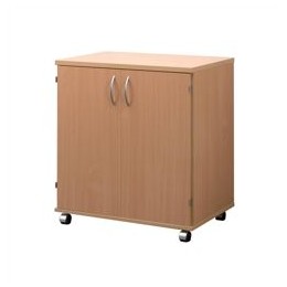 Trexus Mobile PC Cabinet with Keyboard Shelf and Printer Stand W750xD510xH829mm Beech