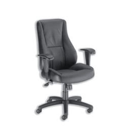 Trexus Hampshire Manager Armchair Adjustable Arms Back H660mm W520xD510xH470-550mm Leather Black