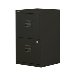 Trexus SoHo Filing Cabinet Steel Lockable 2-Drawer A4 W413xD400xH672mm Black