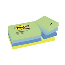 3M PostIt Cool Neon Rainbow Pk12 38x51mm